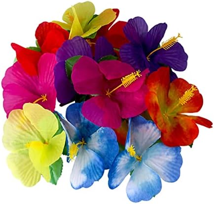 60 Pcs Artificial Hibiscus Flowers Hawaiian Faux F... - Image 2