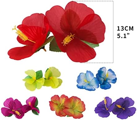 60 Pcs Artificial Hibiscus Flowers Hawaiian Faux F... - Image 5
