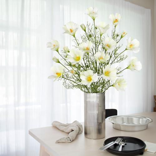 Briful 5PCS Fake Flowers Sprays White Hibiscus Art... - Image 7