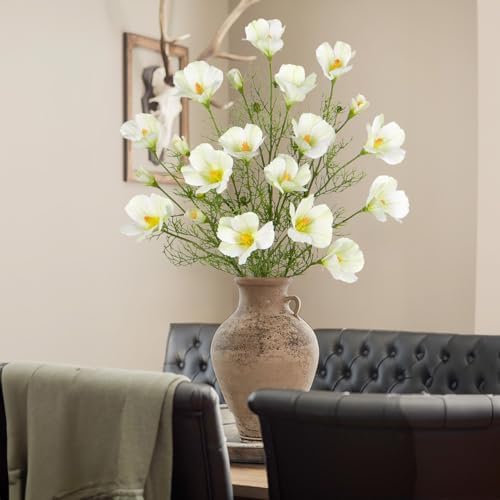 Briful 5PCS Fake Flowers Sprays White Hibiscus Art... - Image 4