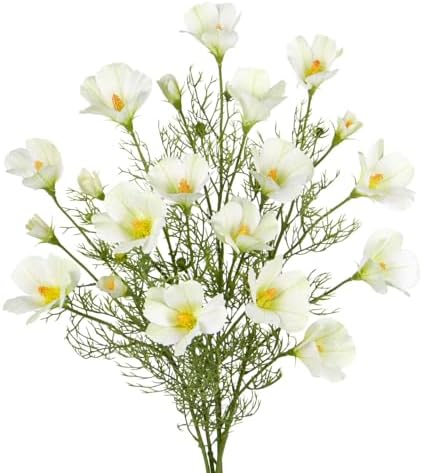 Briful 5PCS Fake Flowers Sprays White Hibiscus Art... - Image 2