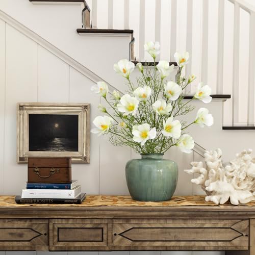 Briful 5PCS Fake Flowers Sprays White Hibiscus Art... - Image 5