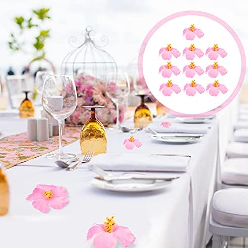 10pcs Pink Hibiscus Artificial Flowers for Diy, Pa... - Image 7