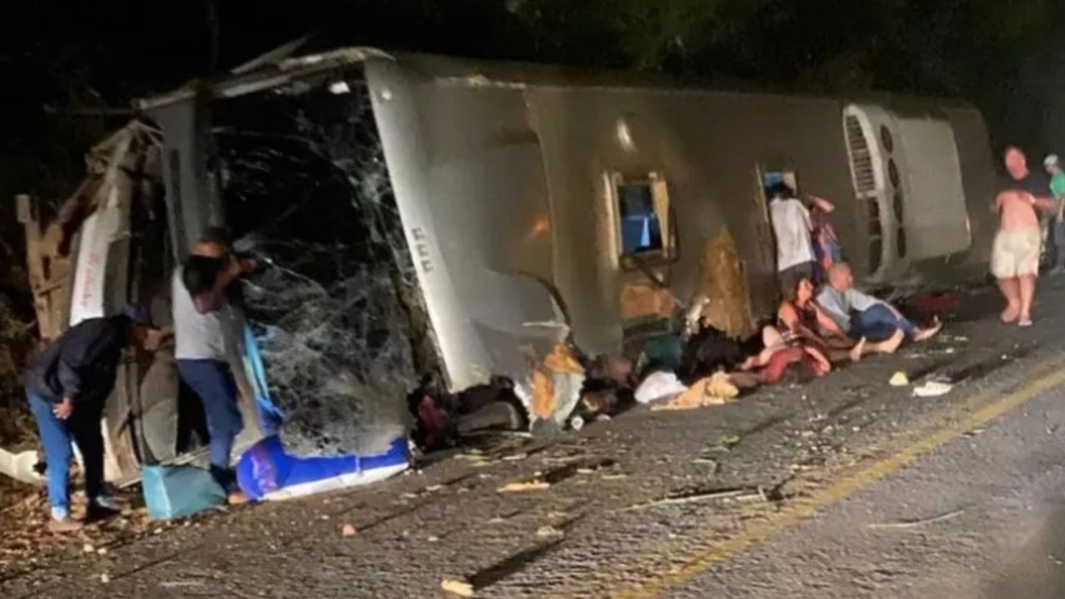 At least 15 killed in tourist bus crash after driver ‘lost control of vehicle when brakes failed’ before hitting rock