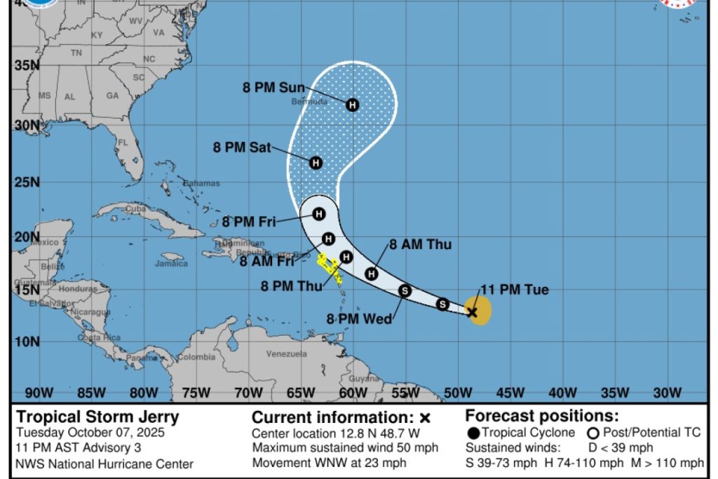Tropical storm watch issued as Tropical Storm Jerry nears | THE DAILY HERALD