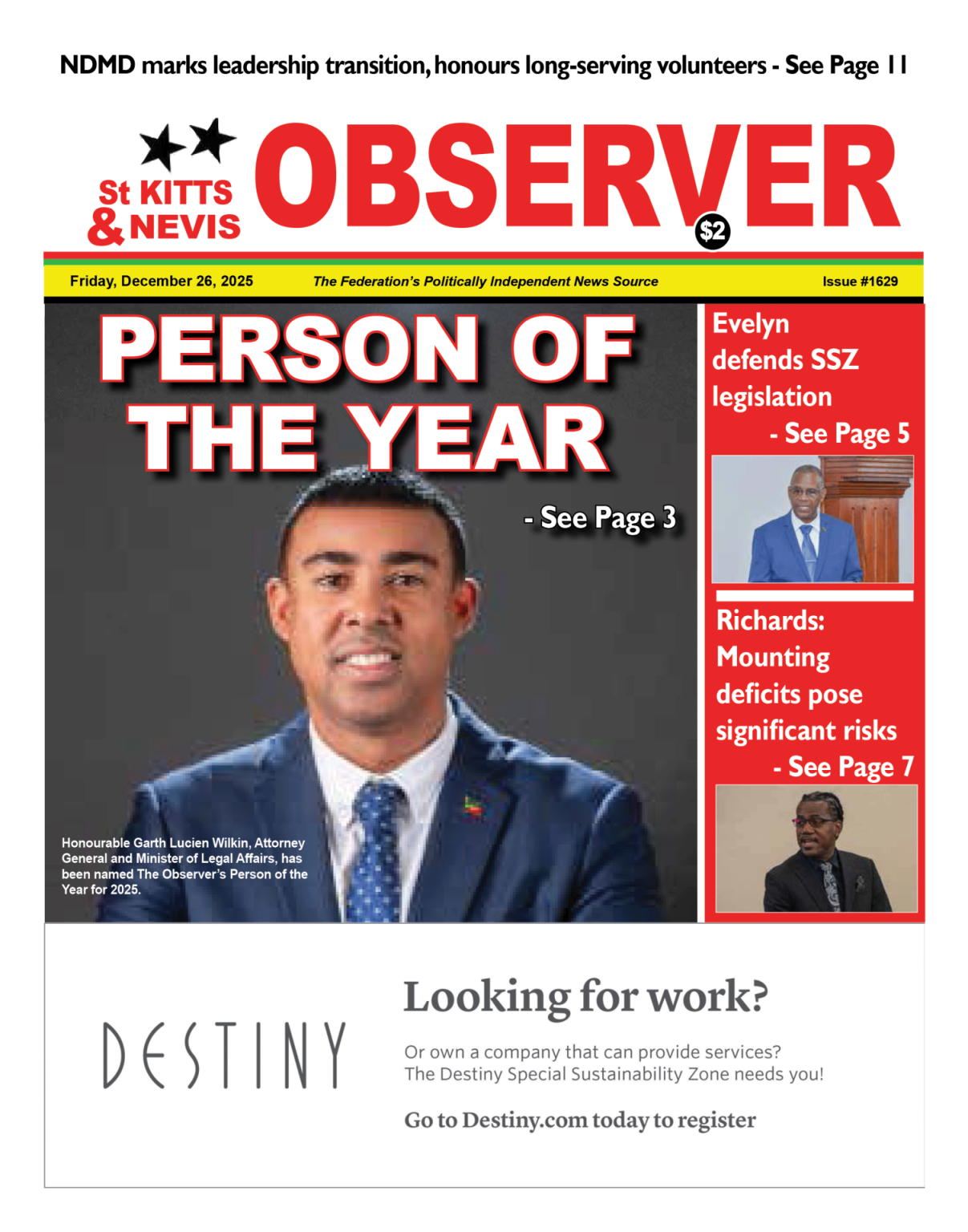 Front Page, December 26th, 2025