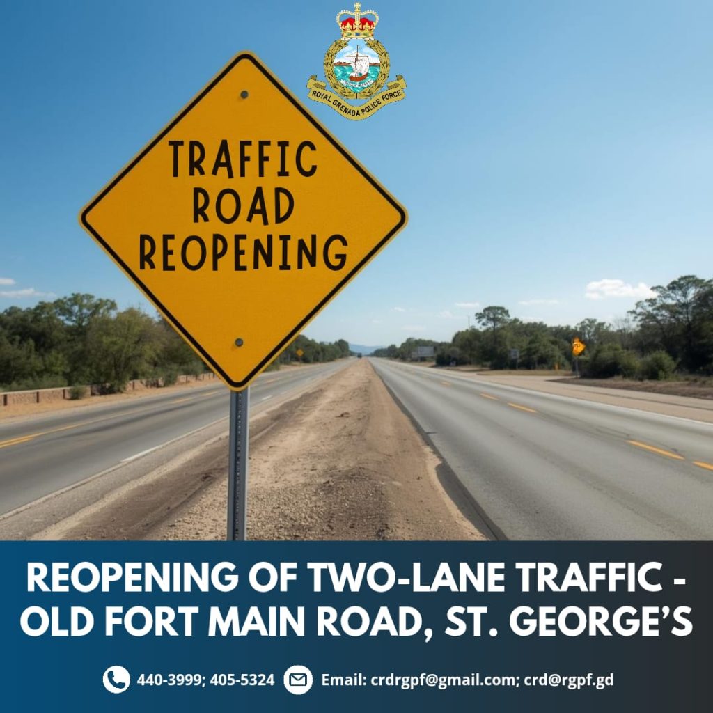 Reopening of 2-lane traffic: Old Fort Main Road