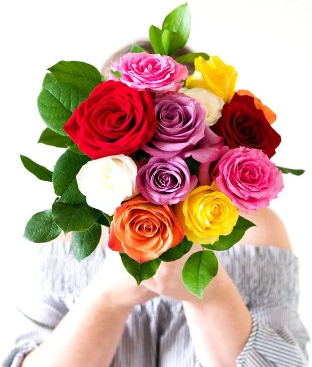 From You Flowers - One Dozen Rainbow Roses with Gl... - Image 5