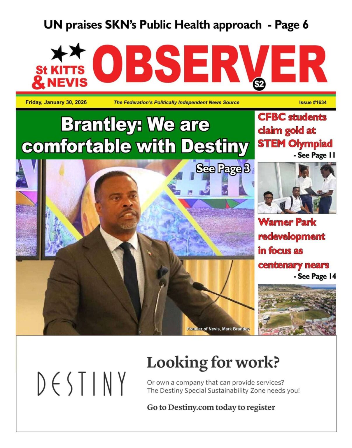 Front Page, January 30th, 2026