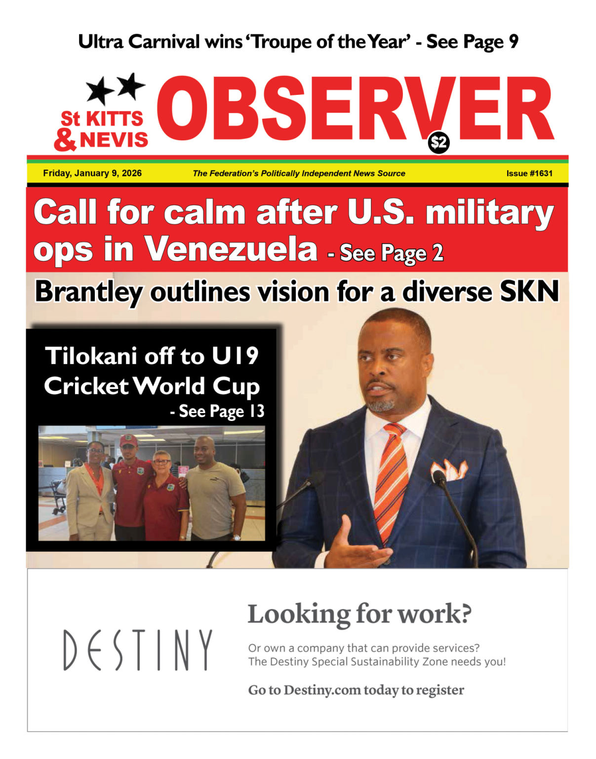 Front Page, January 9th, 2026