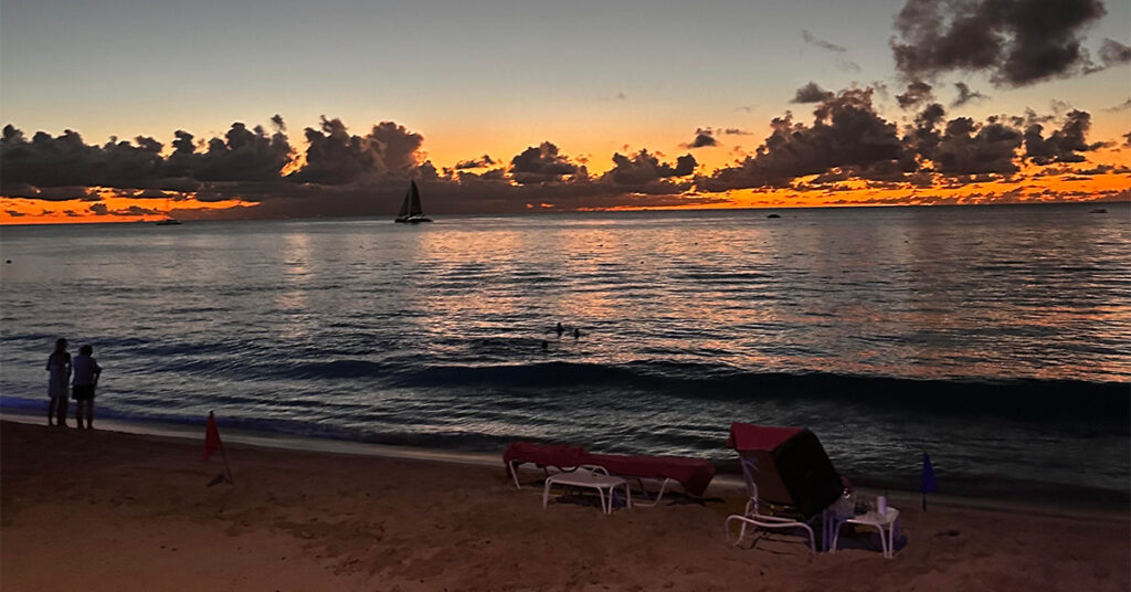 Sunset at Sandy Lane in Barbados