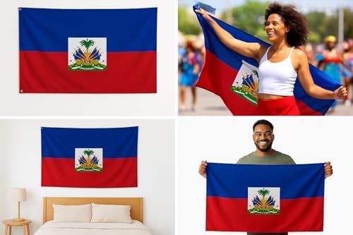 Haiti 3x5 FT Flag – Haitian National Flag with Bra... - Image 5