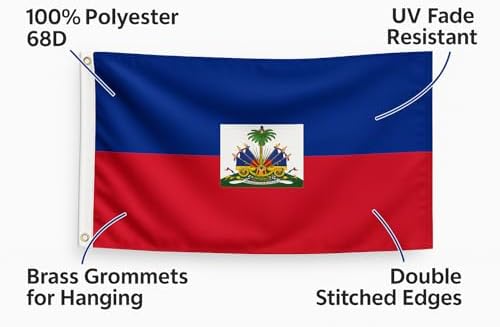 Haiti 3x5 FT Flag – Haitian National Flag with Bra... - Image 4