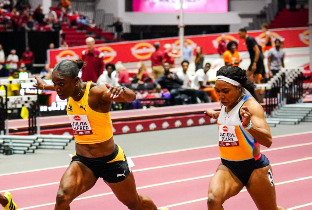 New world lead, meet record for Alfred in Arkansas