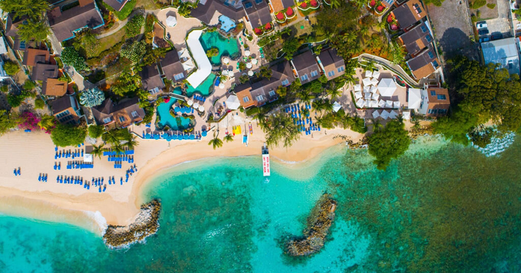 This Beloved Barbados Resort Just Reopened as a Marriott All-Inclusive, With a CAMP Kids Club and a Swim-Up Waterfall Bar