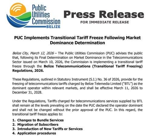 PUC announces telecom tariff freeze following market dominance ruling PUC announces telecom tariff freeze following market dominance ruling