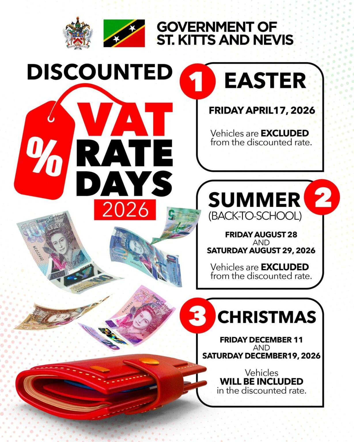 Government of St. Kitts and Nevis Announces Discounted VAT Rate Days