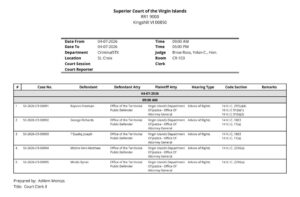 HEAVY CRIMINAL DOCKET IN KINGSHILL – Virgin Islands Free Press